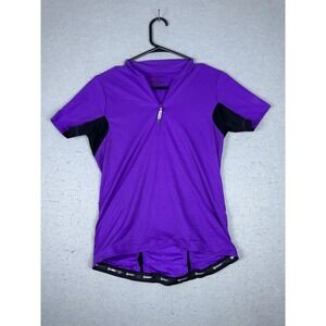 Canari Cycling Jersey Womens Medium Purple Black Short Sleeve‎ Bike Top Pockets